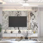 Luxury interior ceiling decoration with minimalist recessed lighting for bedroom.